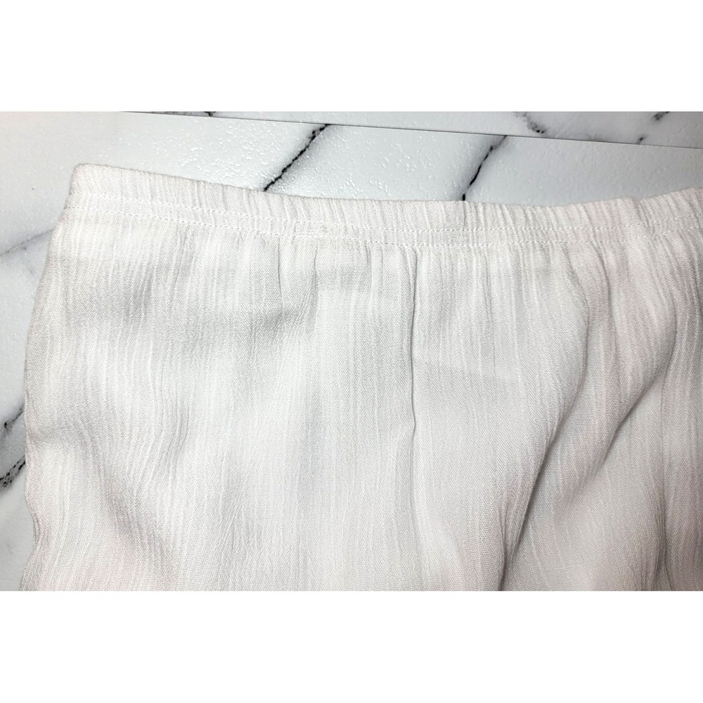 NWT New Directions White Rayon Gauzy Lined Wide Leg Pant Crochet Hem Sz 1X Boho - Picture 4 of 8